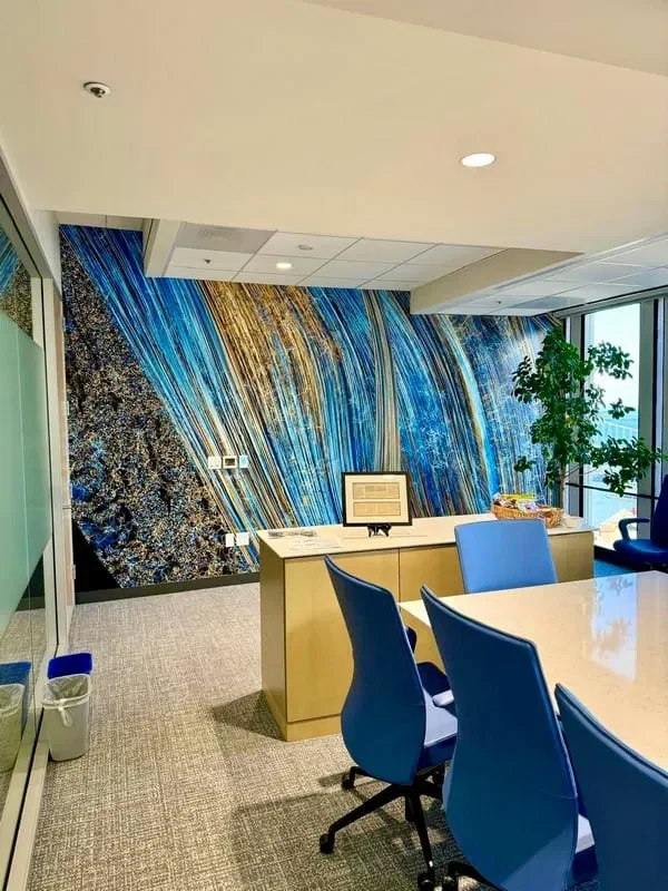 Commercial wall coverings in a conference room