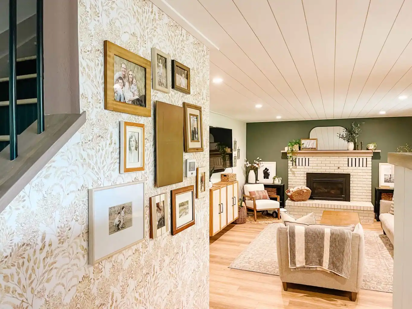Residential wallpaper installation in Atlanta living room
