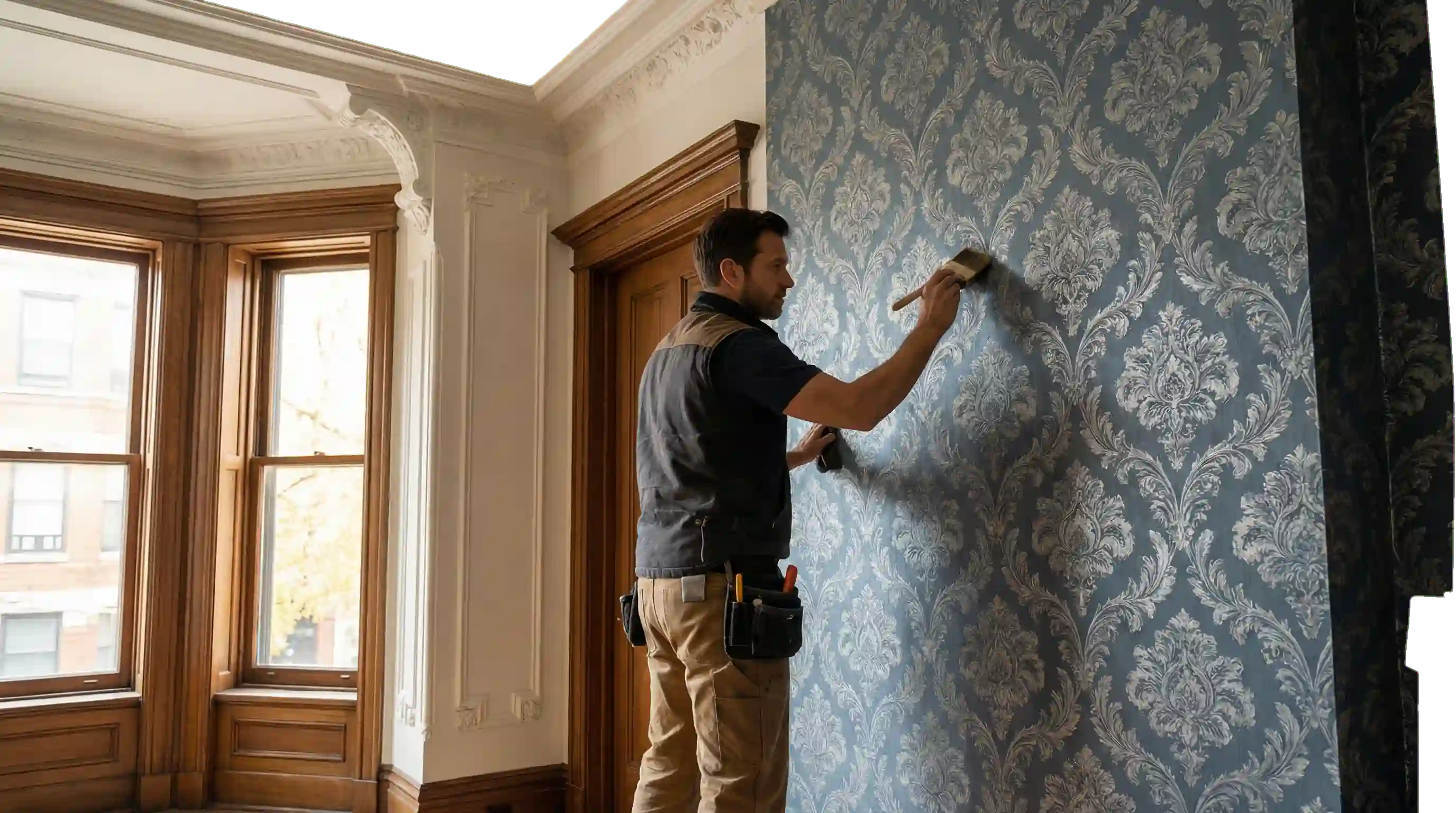 Wallpaper installation in a Roswell, GA condo